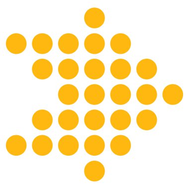 Düz vektör simgesi sağ noktalı ok