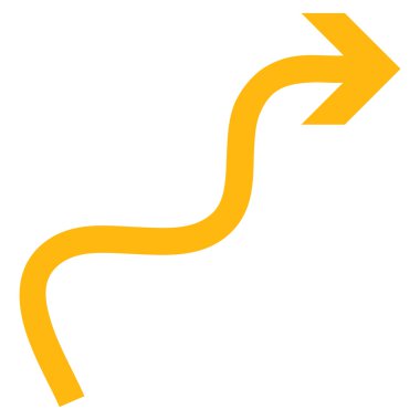 Eğri ok düz vektör simgesi