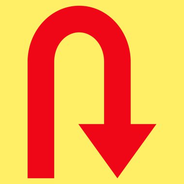 Düz Vektör Piktogramı Geri Çevir