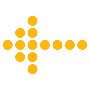 Noktalı ok sol düz vektör piktogram