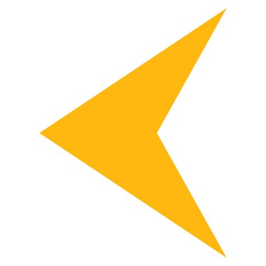 Ok ucu sol düz vektör simgesi