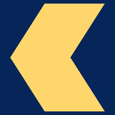 Yön sol düz vektör simgesi