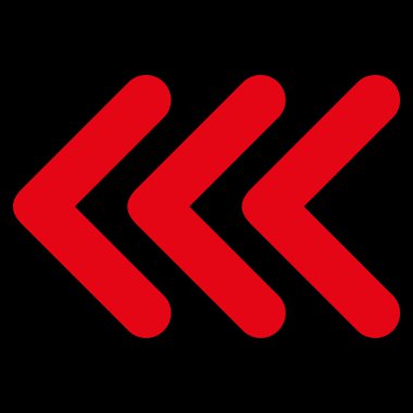 Üçlü ok ucu sol düz vektör simgesi