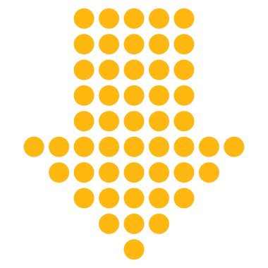 Noktalı Ok Aşağı Düz Vektör Sembolü