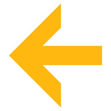 Ok sol düz vektör simgesi