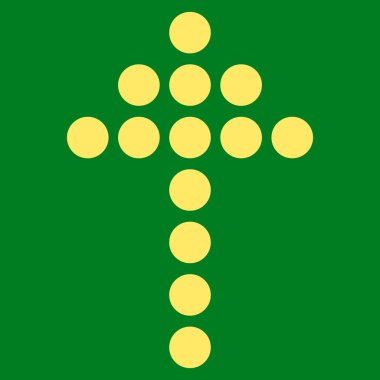 Noktalı Ok Yukarı Düz Vektör Sembolü