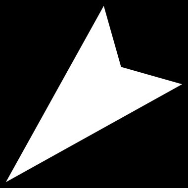 Ok ucu sol aşağı düz vektör simgesi