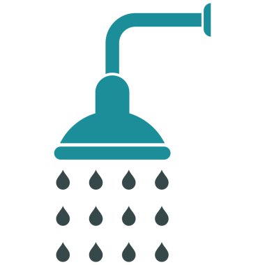 Duş düz vektör simgesi