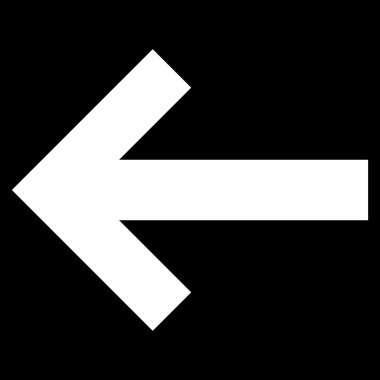 Ok sol düz vektör simgesi