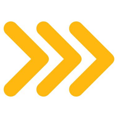 Üçlü ok ucu sağ düz vektör simgesi