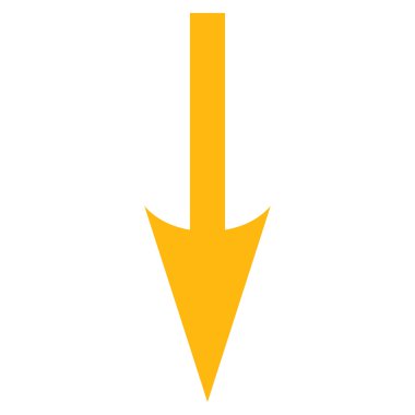 Düz Vektör Sembolü Aşağı Keskin Ok