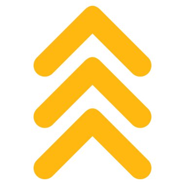 Üçlü Ok Başı Yukarı Düz Vektör Piktogram