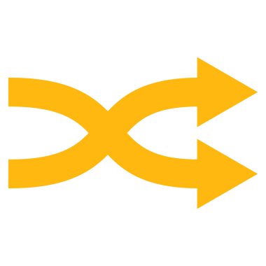 Shuffle oklar sağ düz vektör simgesi