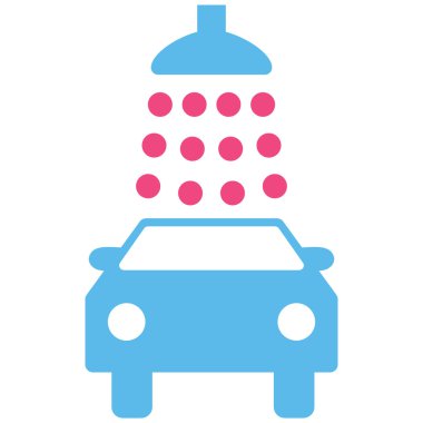 Oto yıkama düz vektör simgesi