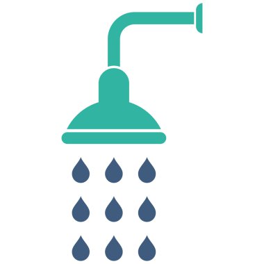 Duş düz vektör simgesi