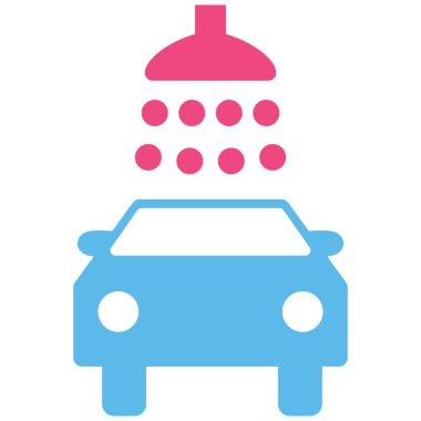 Araba duş düz vektör simgesi