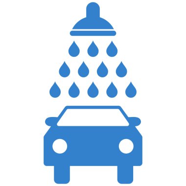 Araba duş düz vektör simgesi