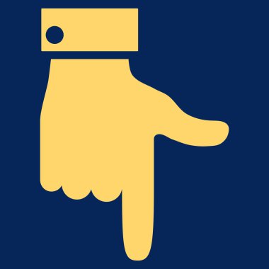 Düz vektör piktogram aşağı el işaretçisi