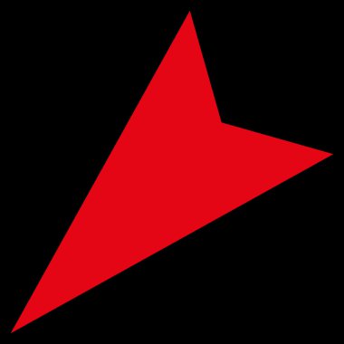 Ok ucu sol aşağı düz vektör simgesi