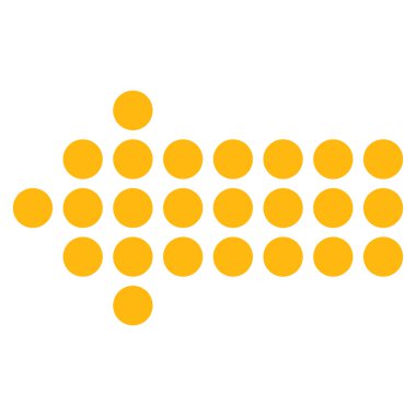 Noktalı ok sol düz vektör simgesi