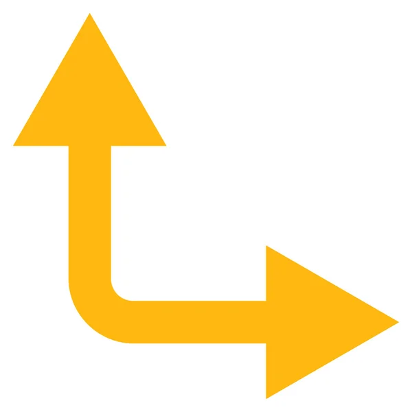 Flecha de bifurcación hacia arriba Icono de vector plano — Vector de stock