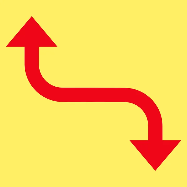 Icona vettoriale piatta freccia curva opposta — Vettoriale Stock