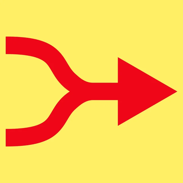 Combine Arrow Right Flat Vector Symbol — Stock Vector