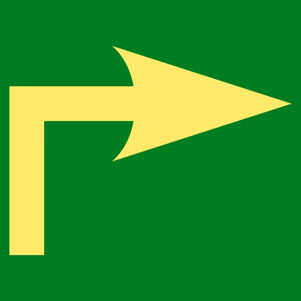 Turn Right Flat Vector Symbol — Stock Vector