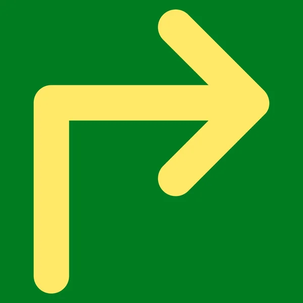 Turn Right Flat Vector Symbol — Stock Vector