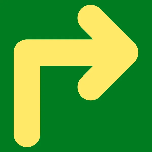 Turn Right platte Vector symbool — Stockvector