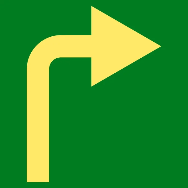 Turn Right platte Vector symbool — Stockvector