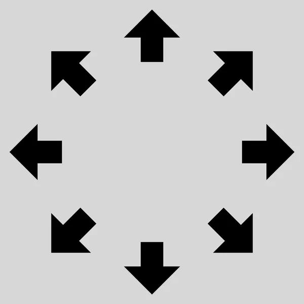 Flèches radiales Icône vectorielle plate — Image vectorielle