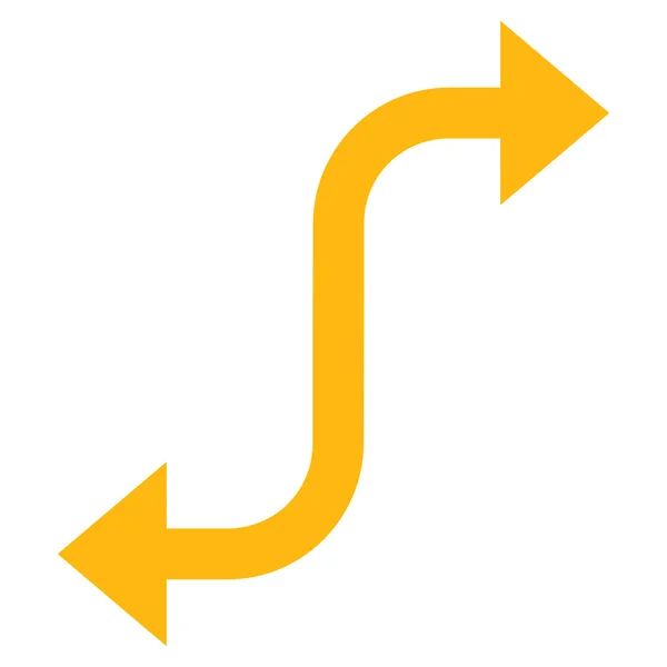 Freccia curva opposta Simbolo vettoriale piatto — Vettoriale Stock