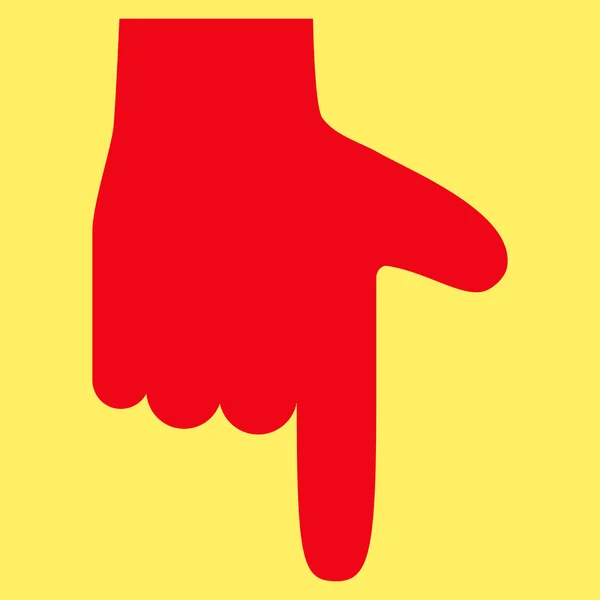Hand Pointer Down Flat Vector Symbol — Stock Vector