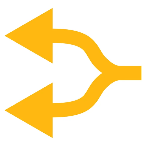 Gesplitste pijlen links platte Vector Icon — Stockvector