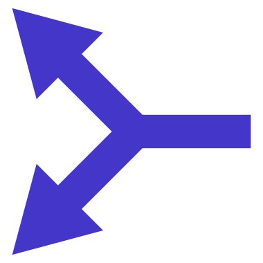 Bifurkasyon ok sol düz vektör simgesi