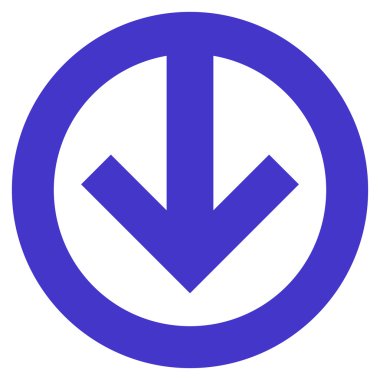 Düz vektör simgesi aşağı yön