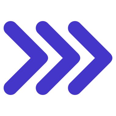 Üçlü ok ucu sağ düz vektör simgesi