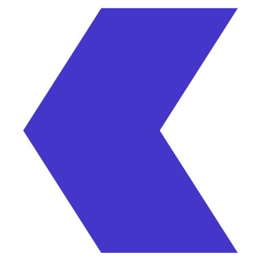 Yön sol düz vektör simgesi