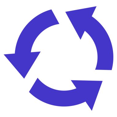 Geri dönüşüm düz vektör simgesi