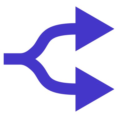 Oklar bölünmüş değil düz vektör simgesi