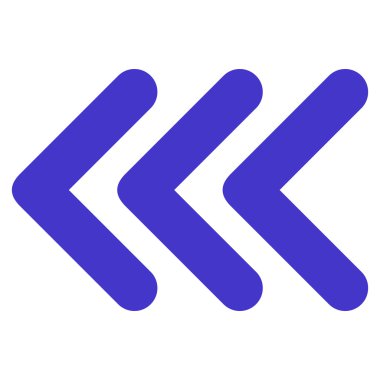 Üçlü ok ucu sol düz vektör simgesi