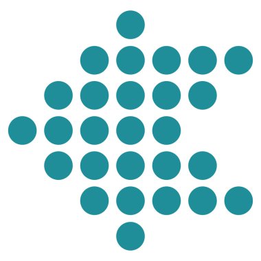 Noktalı ok sol düz vektör simgesi