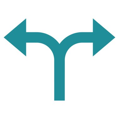 Bifurkasyon oklar sol düz vektör simgesi sağ