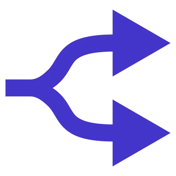 Split Pfeile rechts flache Vektorsymbol — Stockvektor