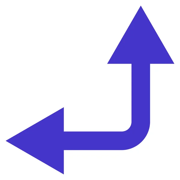Flèche de bifurcation gauche vers le haut Icône vectorielle plate — Image vectorielle