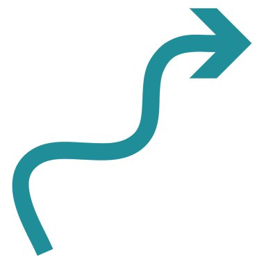 Eğri ok düz vektör simgesi