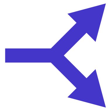 Düz vektör simgesi sağ çatallanma ok