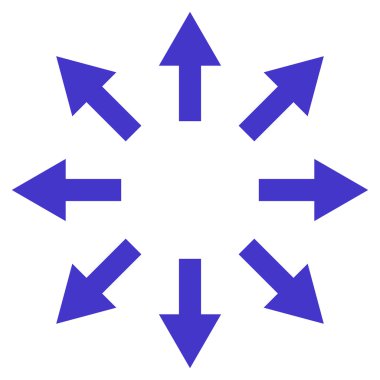 Radyal oklar düz vektör simgesi