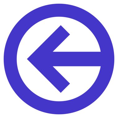 Yön sol düz vektör simgesi